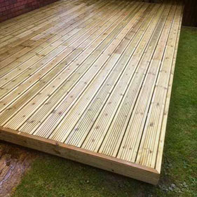 Decking with planters